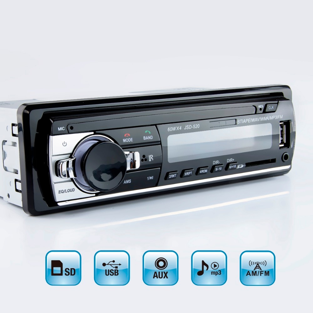 Car Radio Stereo Player Digital Bluetooth Car MP3 Player 60Wx4 FM Radio Stereo Audio Music USB/SD with In Dash AUX Input
