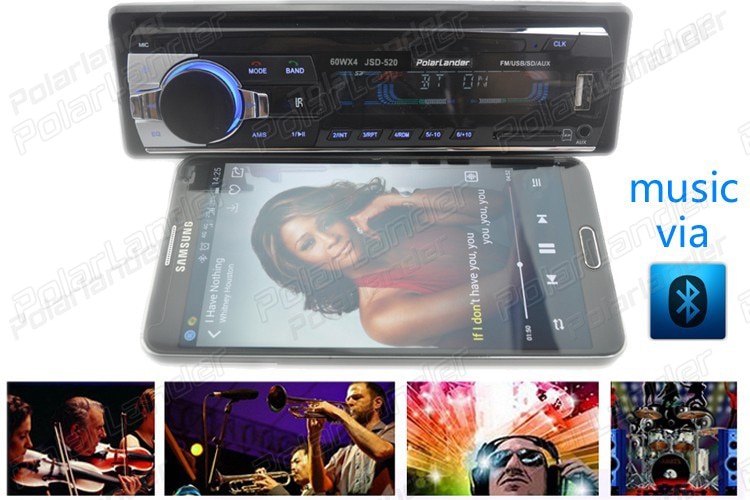 12V 1 din car radio player  car audio stereo mp3 player Support BLUETOOTH handfree with USB SD AUX IN port