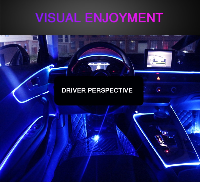 Car Interior Neon RGB Led Strip Lights 4/5/6 in 1 Bluetooth App Control Decorative Lights Ambient Atmosphere Dashboard Lamp 12V