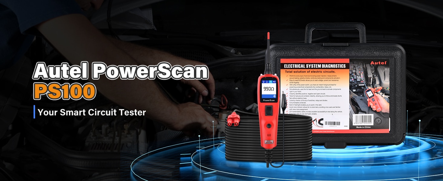 Autel PowerScan PS100 Auto Circuit Tester Diagnostic AVOmeter Test Tool Automotive OBD2 Scanner