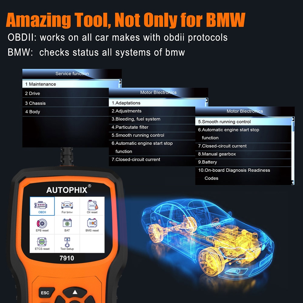 Autophix 7910 Car Diagnostic Tools for BMW MINI OBD2 Scanner Oil SAS Airbag TPMS Reset All System Automotive Scanner Free Update