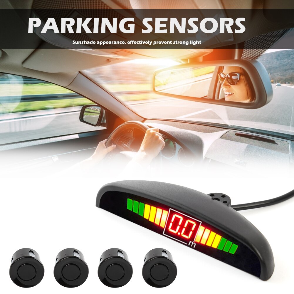 Functional LED Detector Display Car Parking Auxiliary Alarm Sensor 4 Sensors Auto Reverse Backup Radiolocator Monitoring System