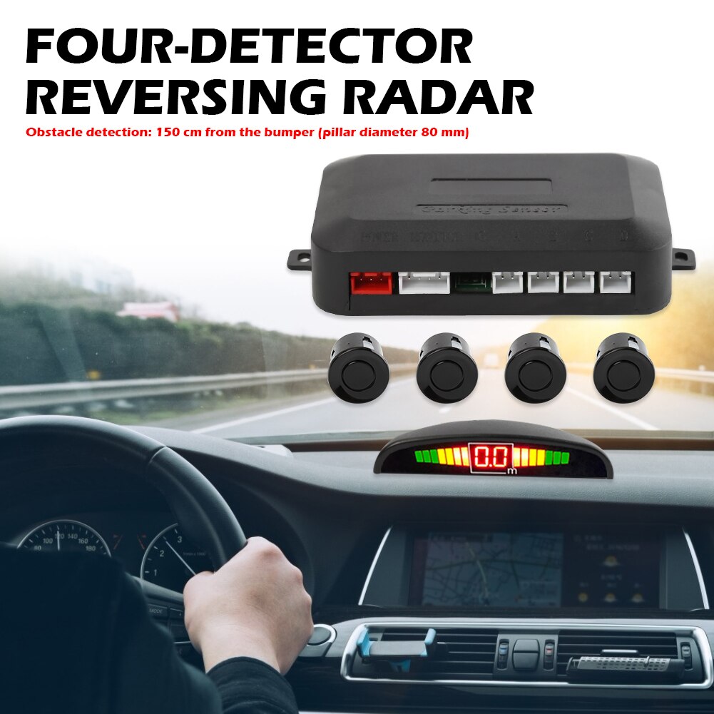 Functional LED Detector Display Car Parking Auxiliary Alarm Sensor 4 Sensors Auto Reverse Backup Radiolocator Monitoring System