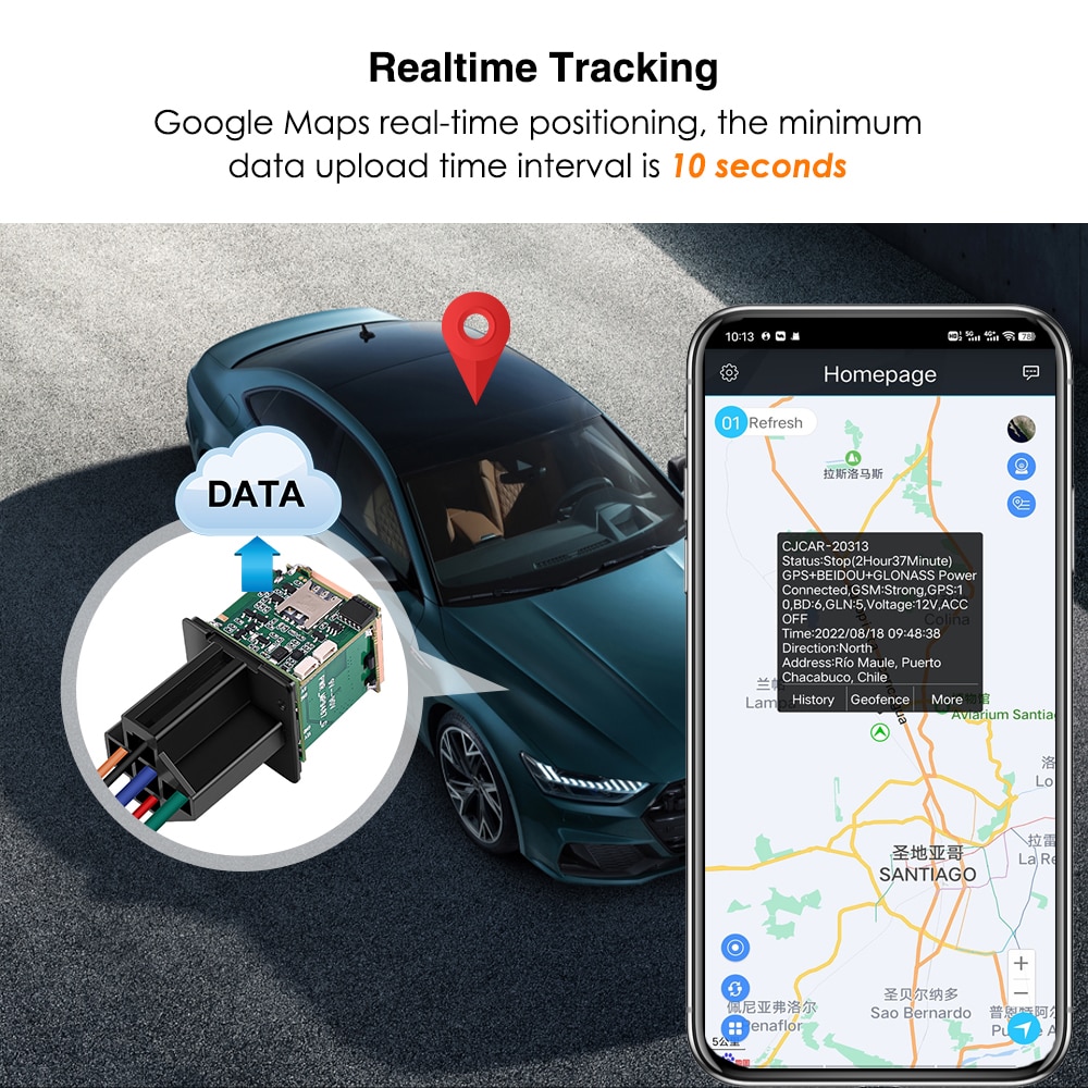 CJ730 Plus 95V Relay GPS Tracker Car Truck Electric Motorcycle Cut Oil 4G Locator ACC Towed Away Call Alarm Security Protection